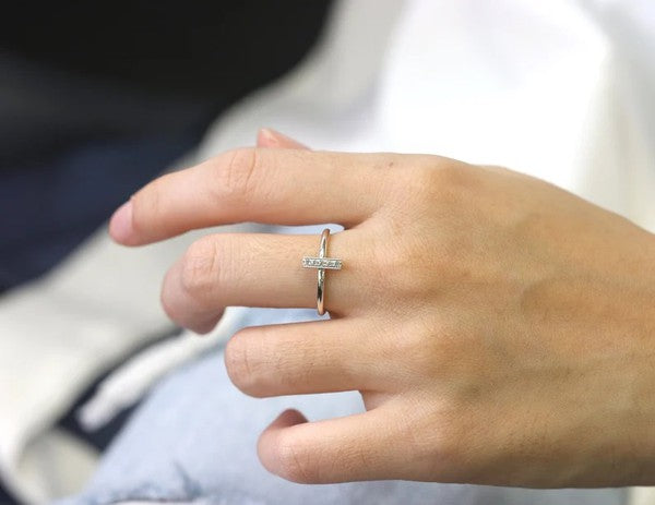 Golden Hour | 14k Gold Bar Diamond Ring