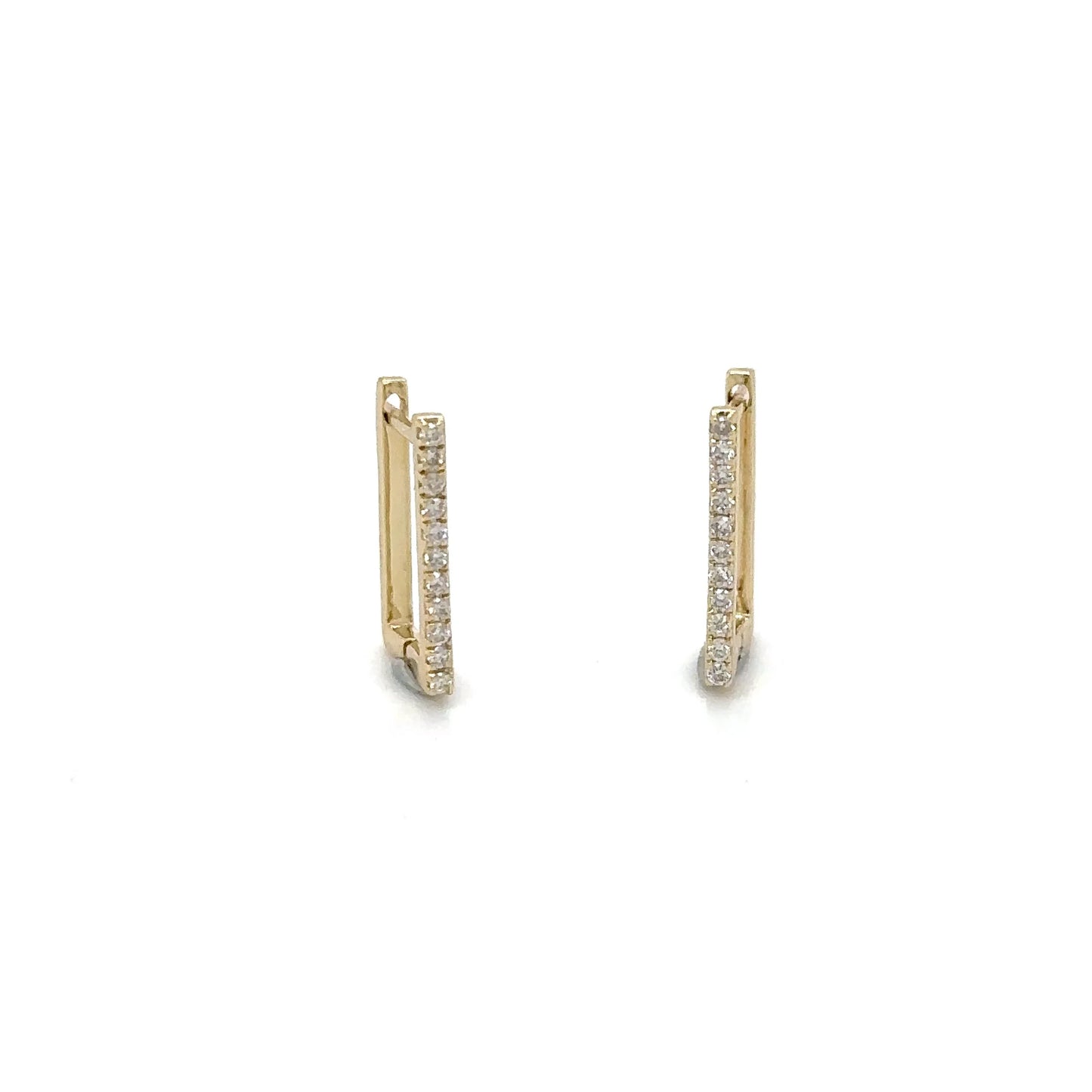 Golden Hour | Rectangular Diamond Huggies
