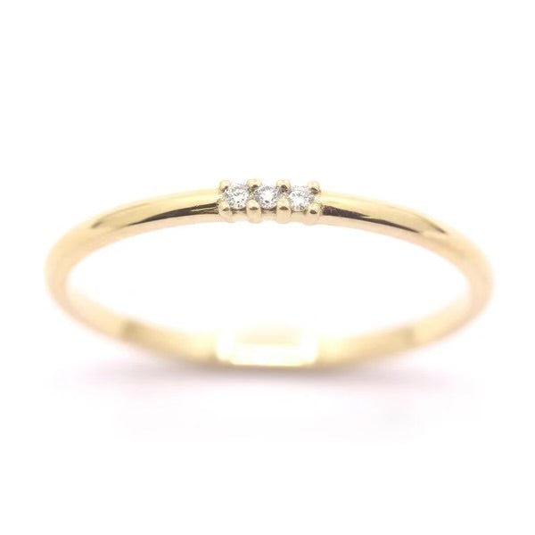 Golden Hour | Virgin Islands Collection Dainty 14k Gold 3 Diamond Band
