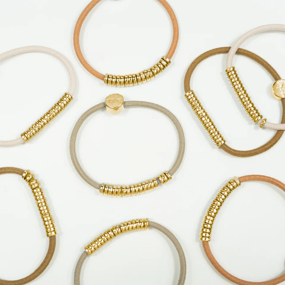 By Lilla | Assorted Gold Disc Hair tie/Bracelets