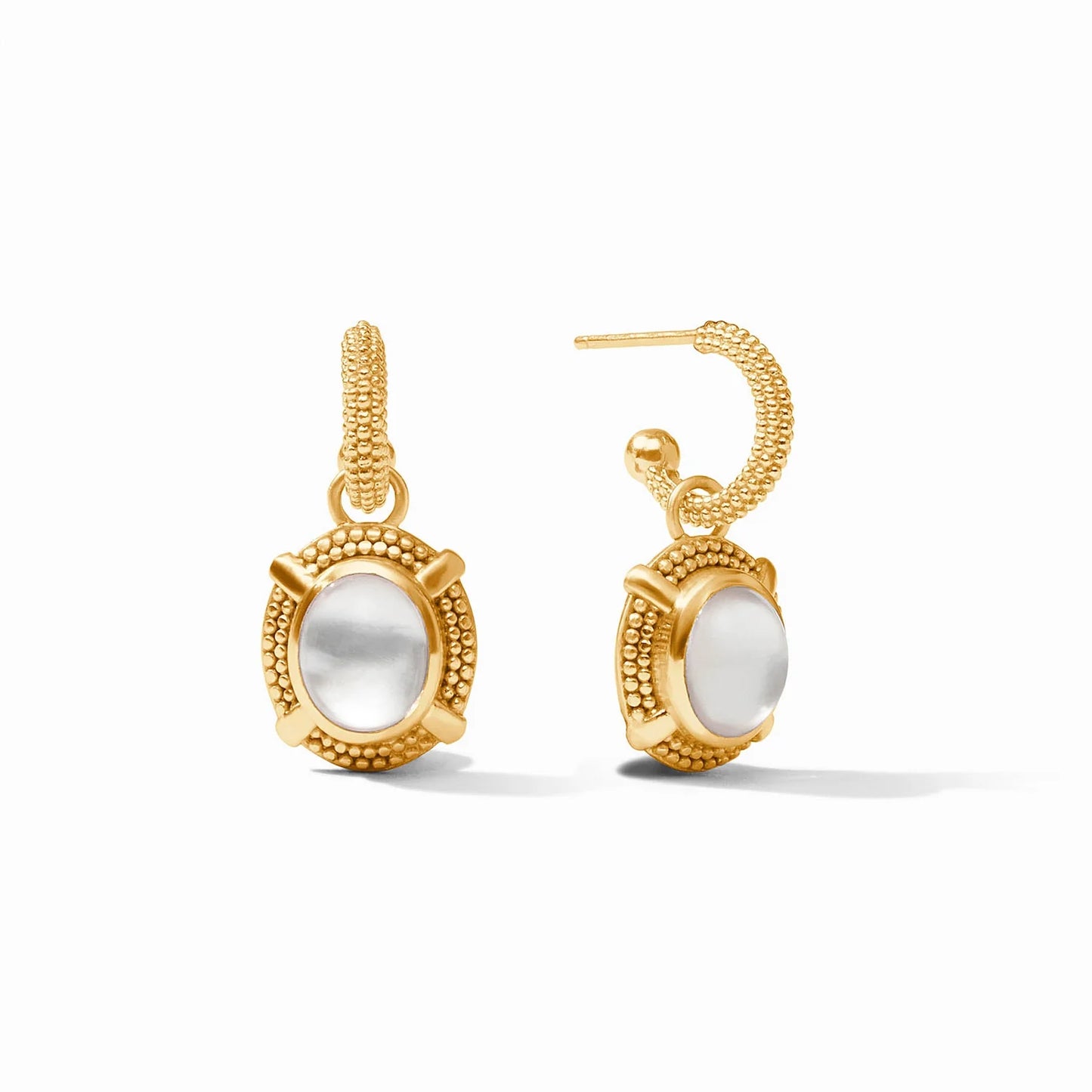 Julie Vos | Cabochon Hoop & Charm Earrings