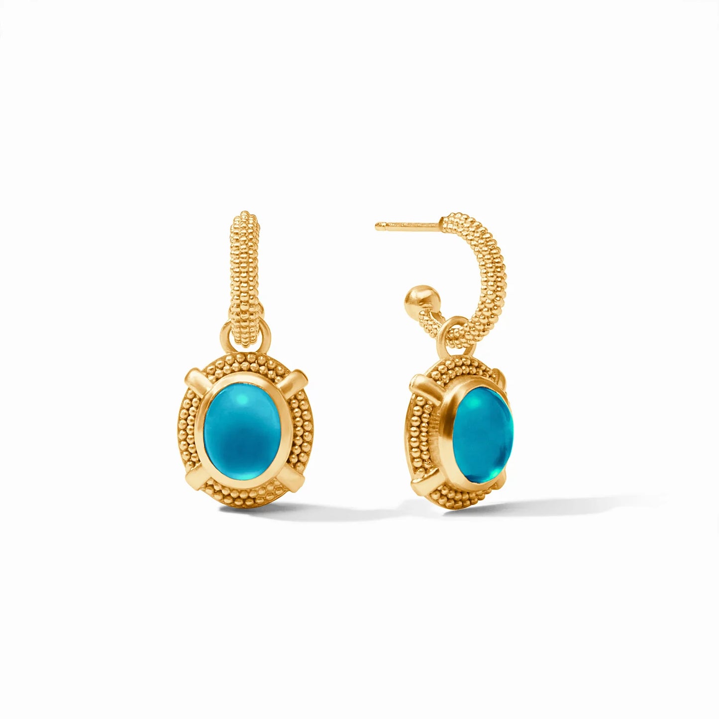 Julie Vos | Cabochon Hoop & Charm Earrings