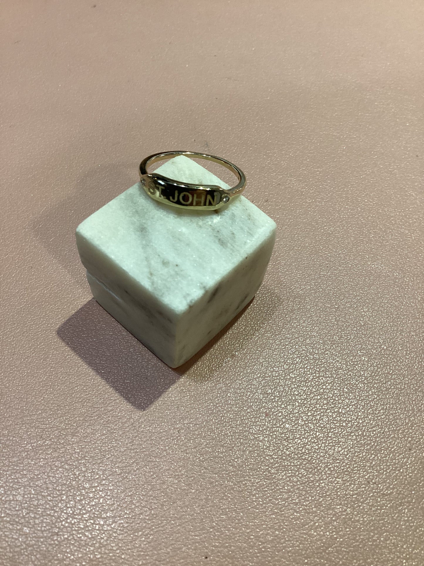 Golden Hour | Rectangular Signet "STJ" Ring