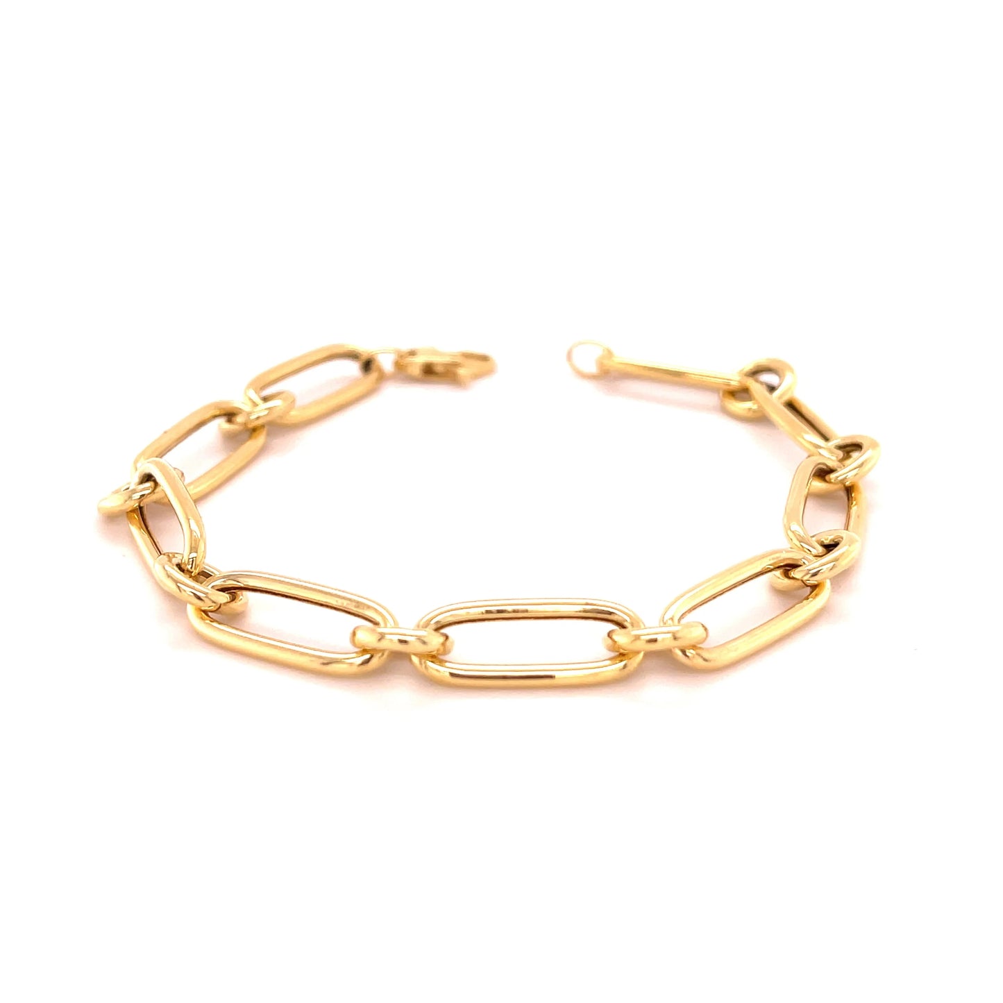 Bright Gems | Paperclip with round link bracelet