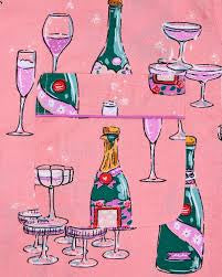 Printfresh | Champagne Tower - Long PJ Set - Peach Fizz