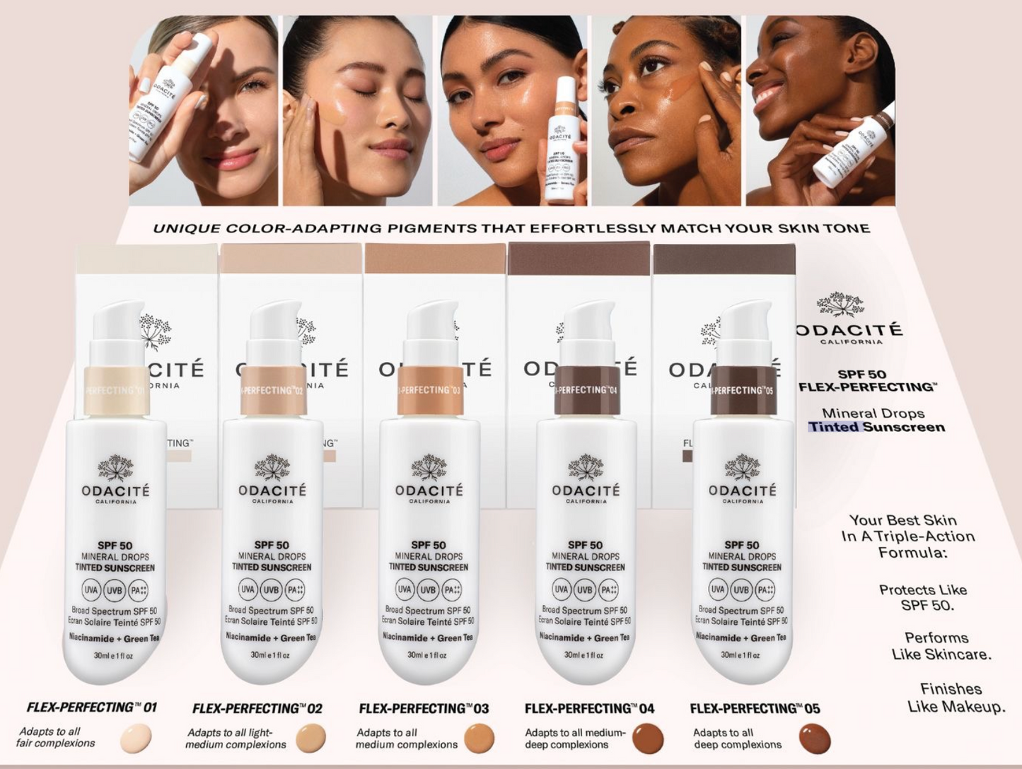 Odacité | SPF 50 Tinted Sunscreen Mineral Drops