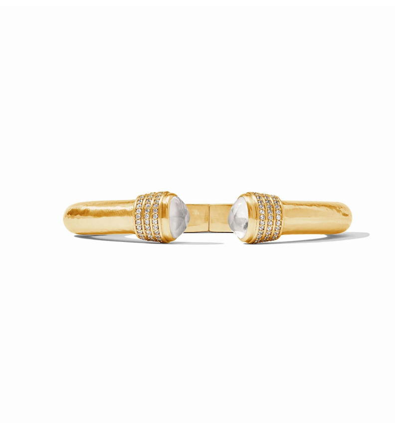 Julie Vos| Luna Demi Cuff Iridescent Clear Crystal