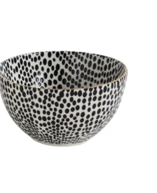 Creative Co-Op | Black/Gold Stoneware Bowls