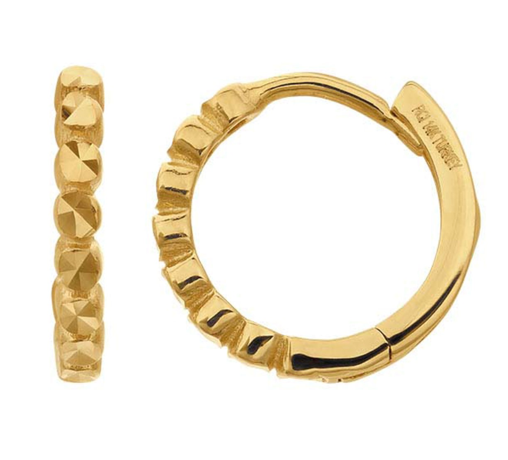 Golden Hour | 11.11.7 mm 14k Flat Bead Huggies
