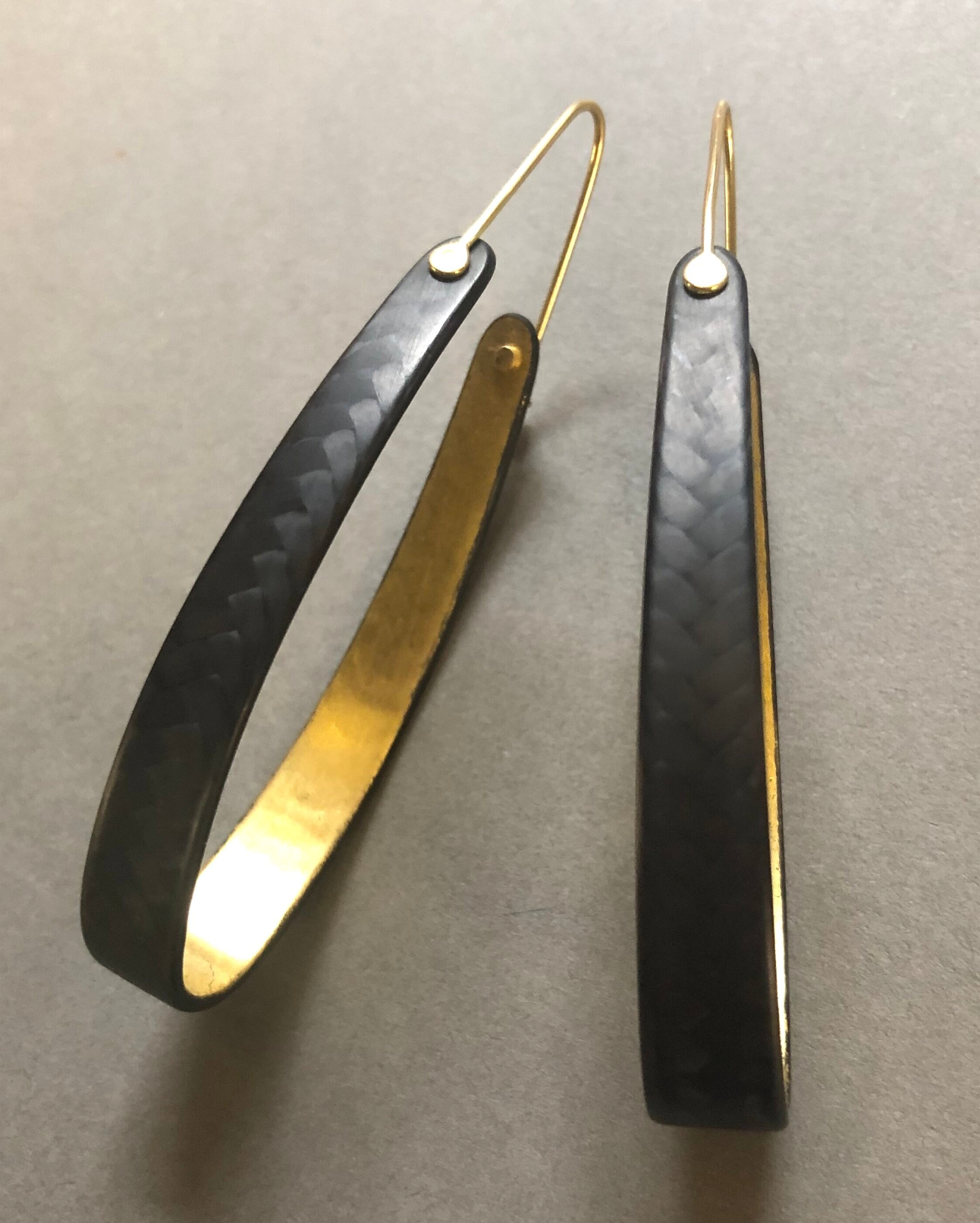 Diana Hall Jewelry | Carbon Fiber Oval Hoop Earrings