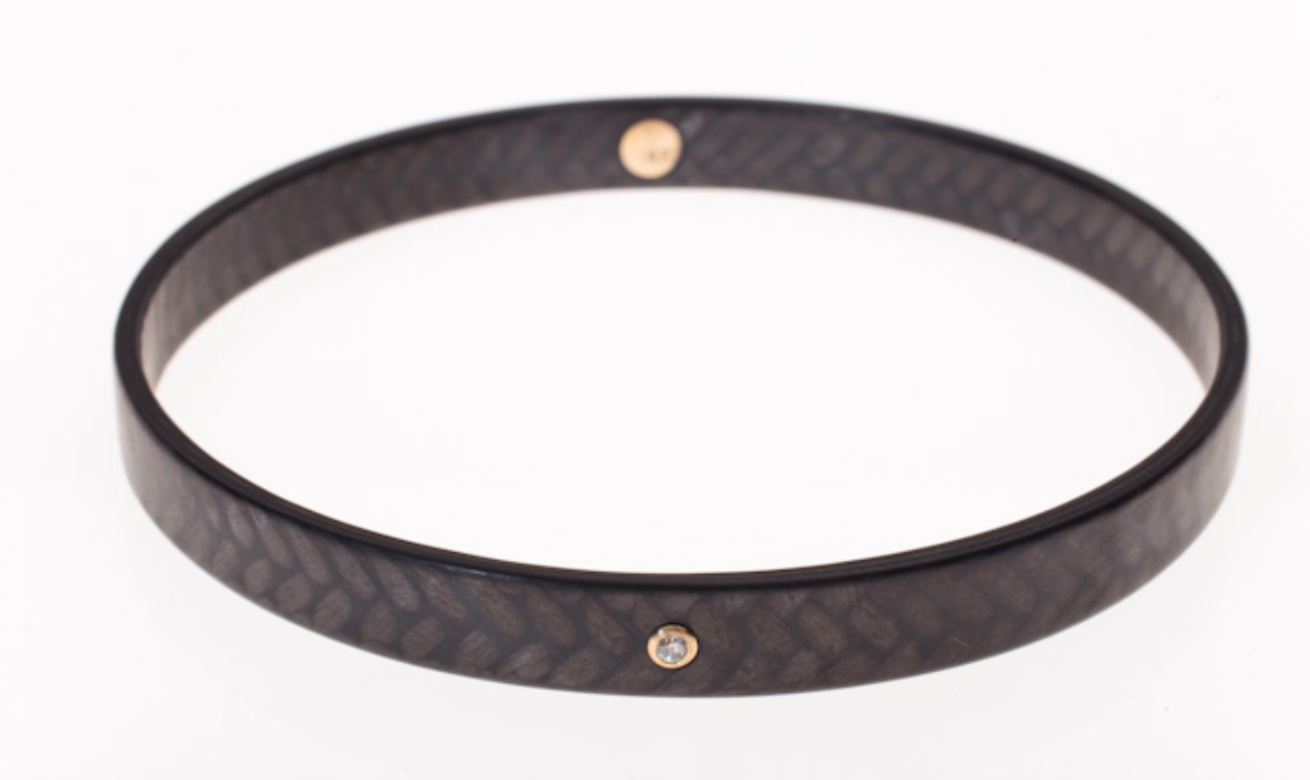 Diana Hall Jewelry | Carbon Fiber Bangle with 1 Diamond