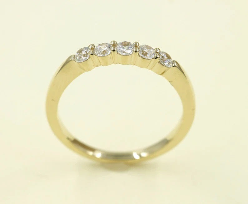 Golden Hour | 14k gold 5 Diamond Stackable Band Ring