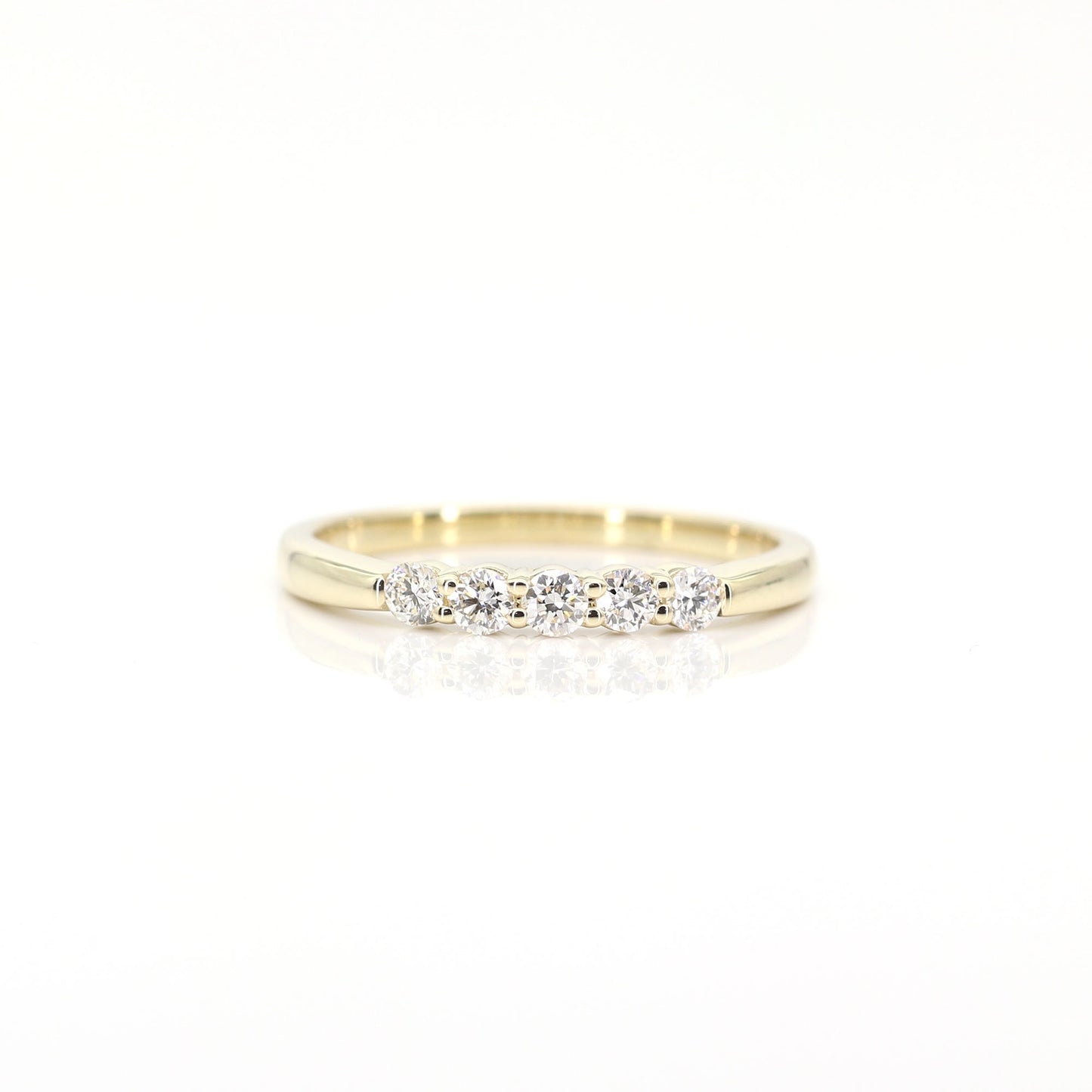 Golden Hour | 14k gold 5 Diamond Stackable Band Ring