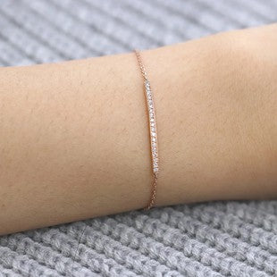Golden Hour | 14k Gold Diamond Bar Bracelet