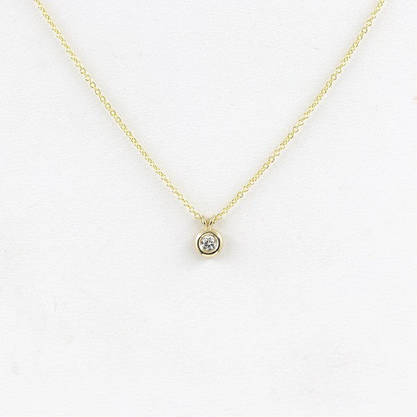 Golden Hour | 14k Gold Bezel Solitaire Diamond Necklace 0.05 CT