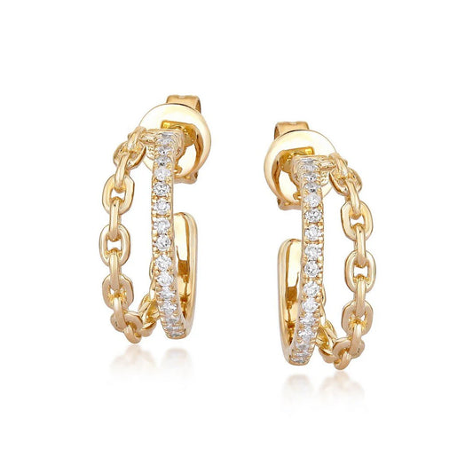 Mondrian Collection |Chain + Diamond Hoops