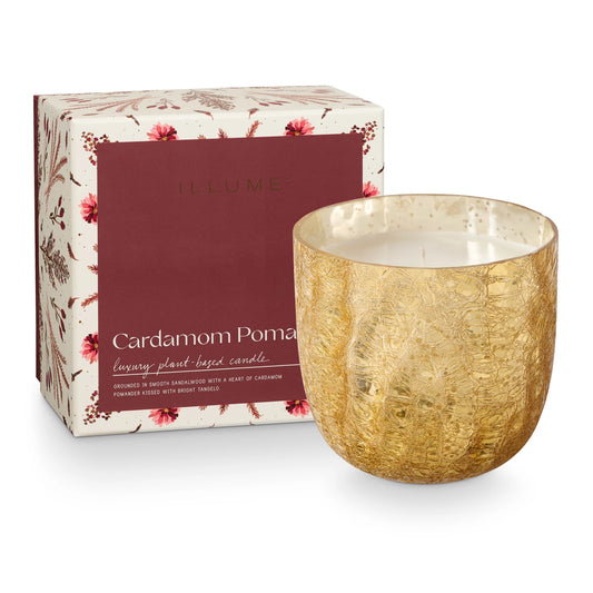 Illume |  Cardamom Pomander Large Boxed Crackle Glass Candle