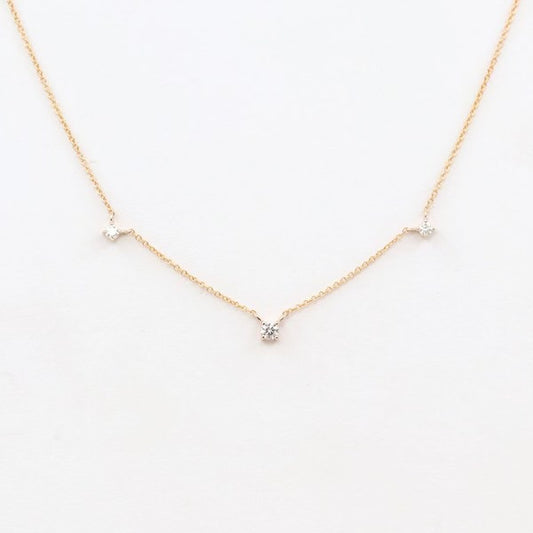 Golden Hour | Virgin Islands Collection 14k Gold 3 Diamond Prong Necklace