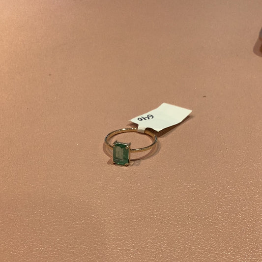 Bright Gems | 14k Gold Natural Emerald 4 Prong Ring