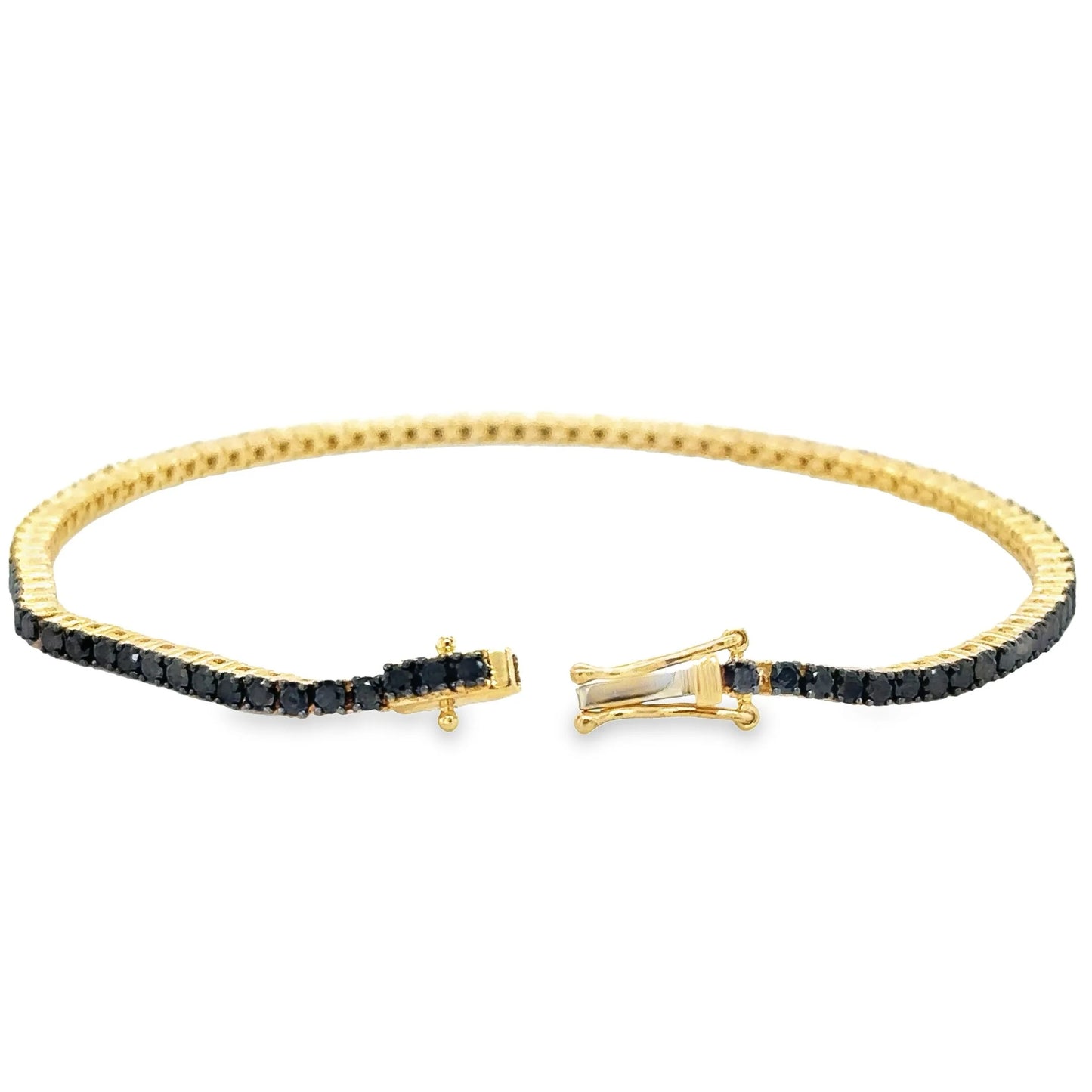 PREORDER: 14kt Yellow Gold Black Diamond Tennis Bracelet
