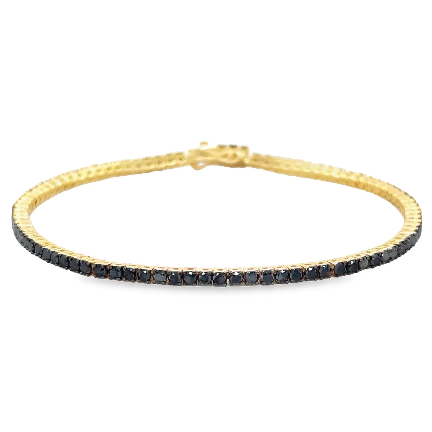PREORDER: 14kt Yellow Gold Black Diamond Tennis Bracelet
