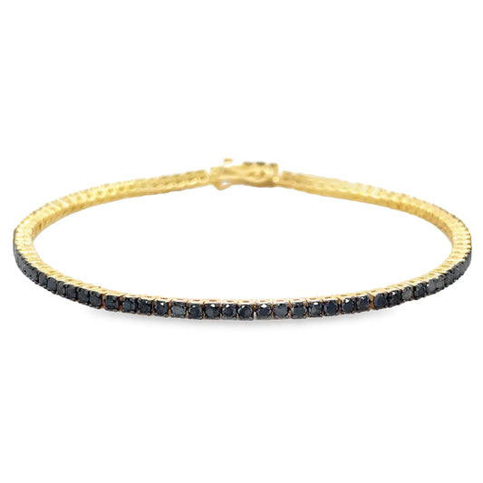 PREORDER: 14kt Yellow Gold Black Diamond Tennis Bracelet