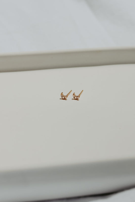 Katherine Stuart | Diamond Mini Moon Studs
