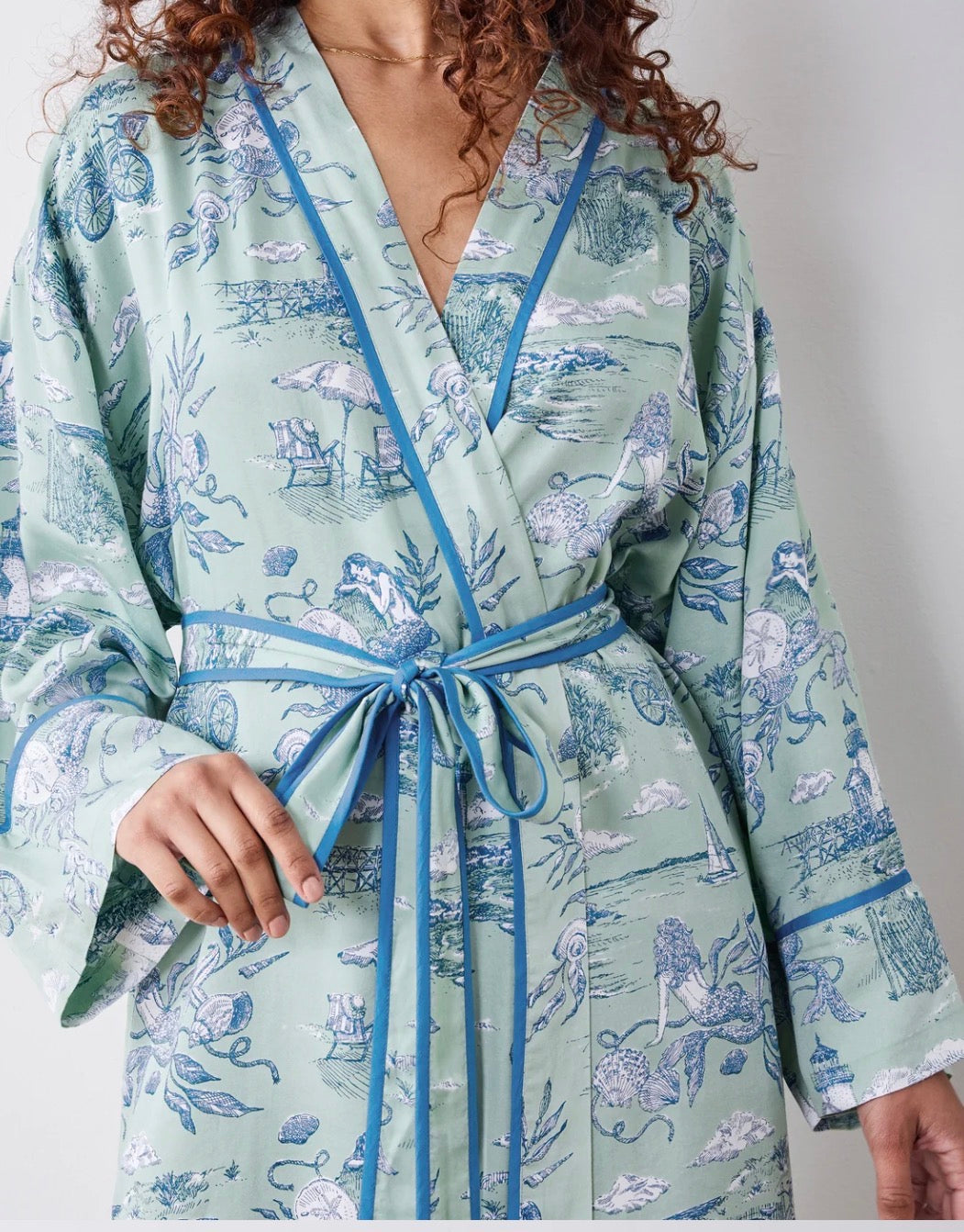 Printfresh | Mermaid Toile Eco Satin Robe