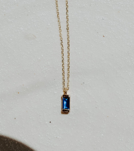 Katherine Stuart | Polly Blue Sapphire Channel Set Necklace