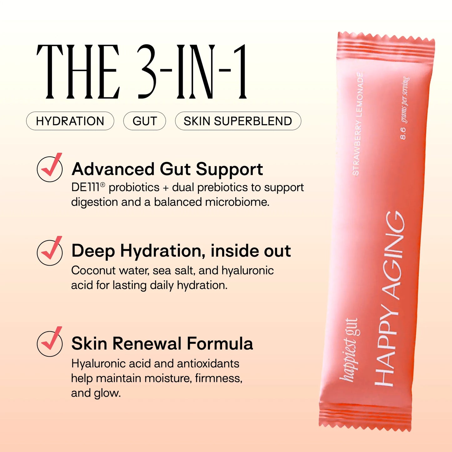 Happy Aging | Happiest Gut Electrolyte Sticks