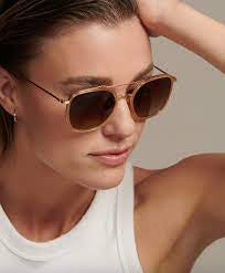 Krewe Sunglasses | Austin 18k Gold Titanium Polarized