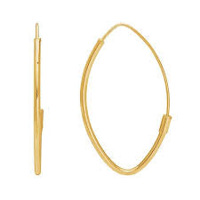 Golden Hour | 14K Yellow Gold Marquise Hoop Earrings Large