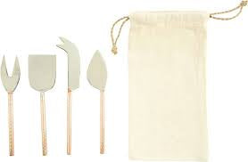 Creative Co-Op | 7" L Stainless Steel Cheese Knives Copper Finish
