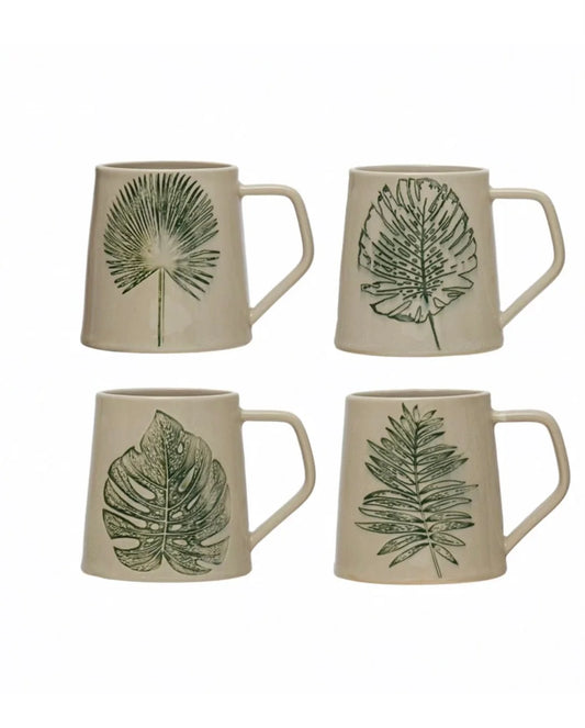 Creative Co-Op | Stoneware Mug w/ Leaf