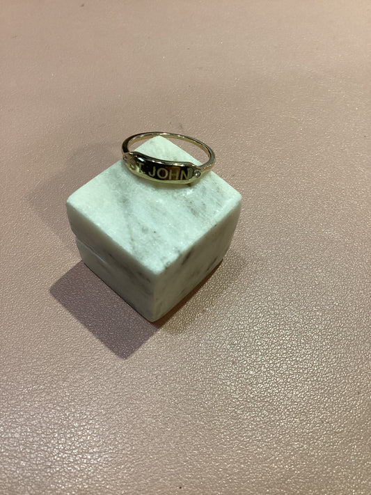 Golden Hour | Rectangular Signet "STJ" Ring