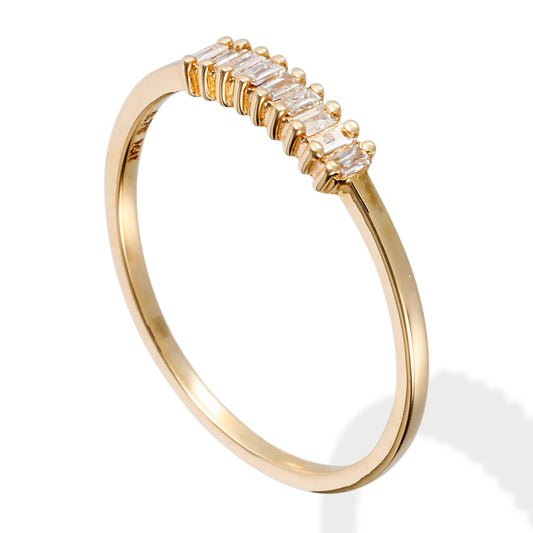 Golden Hour | 14K Diamond Baguette Ring