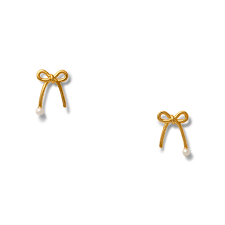 Catherine Canino | Ribbon and Pearl earrings