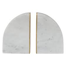 Creative Co Op | Marble Bookends with Brass Inlay (sold separately)