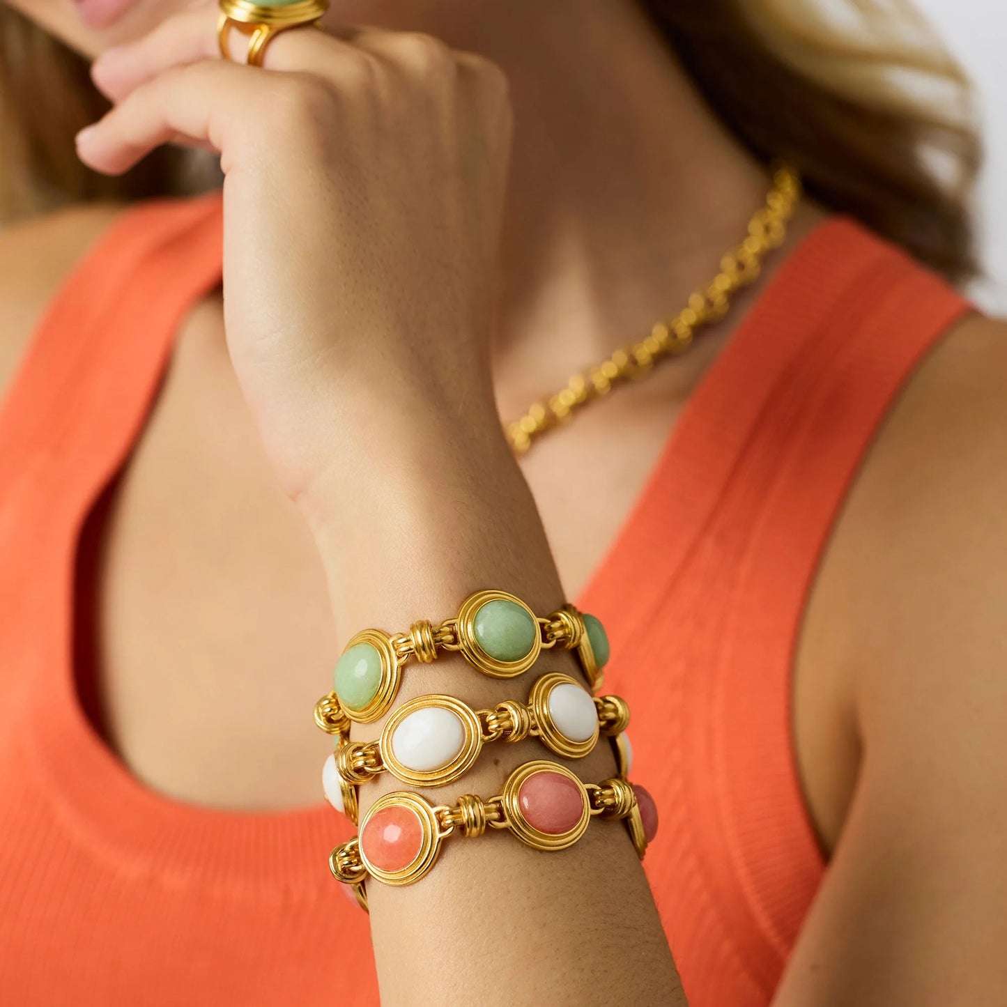 Julie Vos | Portofino Stone Bracelet Aqua Jade