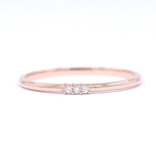 Golden Hour | Rose Gold Simple 3 Diamond Band