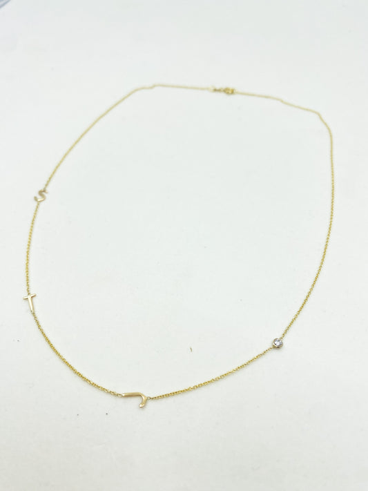 Golden Hour | STJ Letter + Stone Necklace