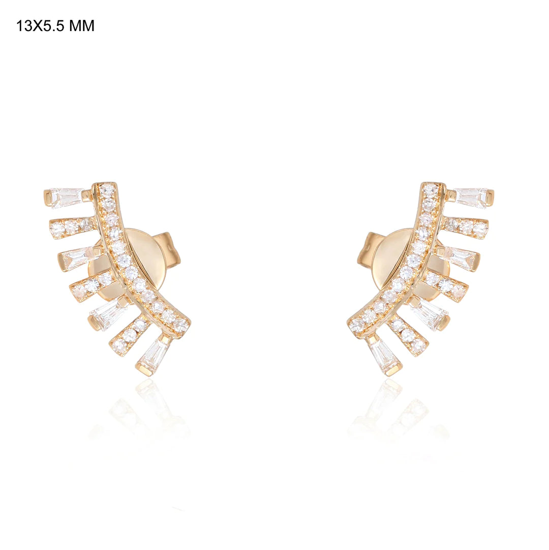 Mondrian Collection | Diamond Baguette Stud Earrings