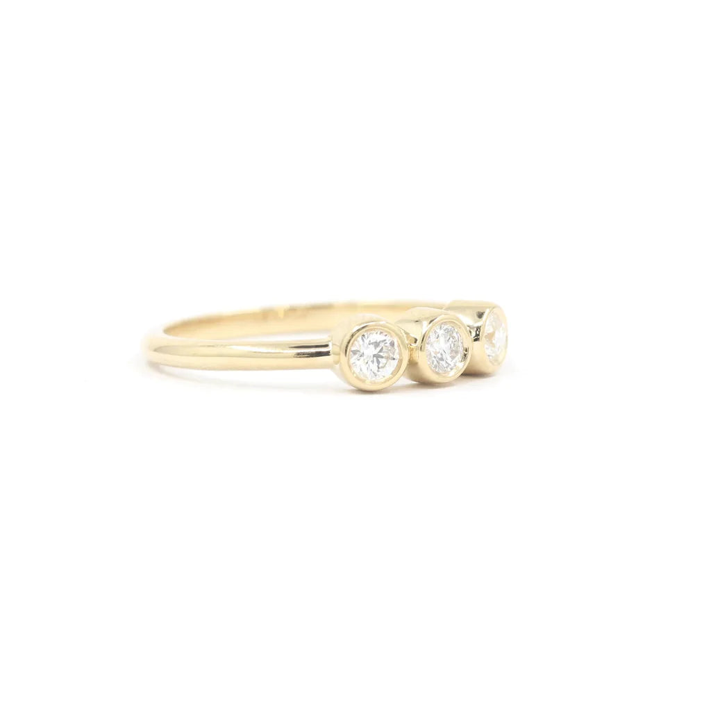 Golden Hour | Virgin Islands Collection 14k 3-Diamond Bezel Ring