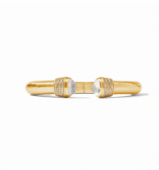 Julie Vos| Luna Demi Cuff Iridescent Clear Crystal