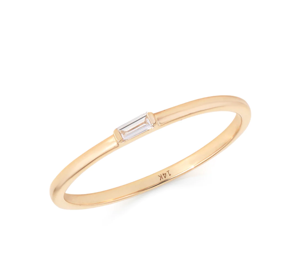 Mondrian Collection | 14k Gold Ring Rectangle Diamond