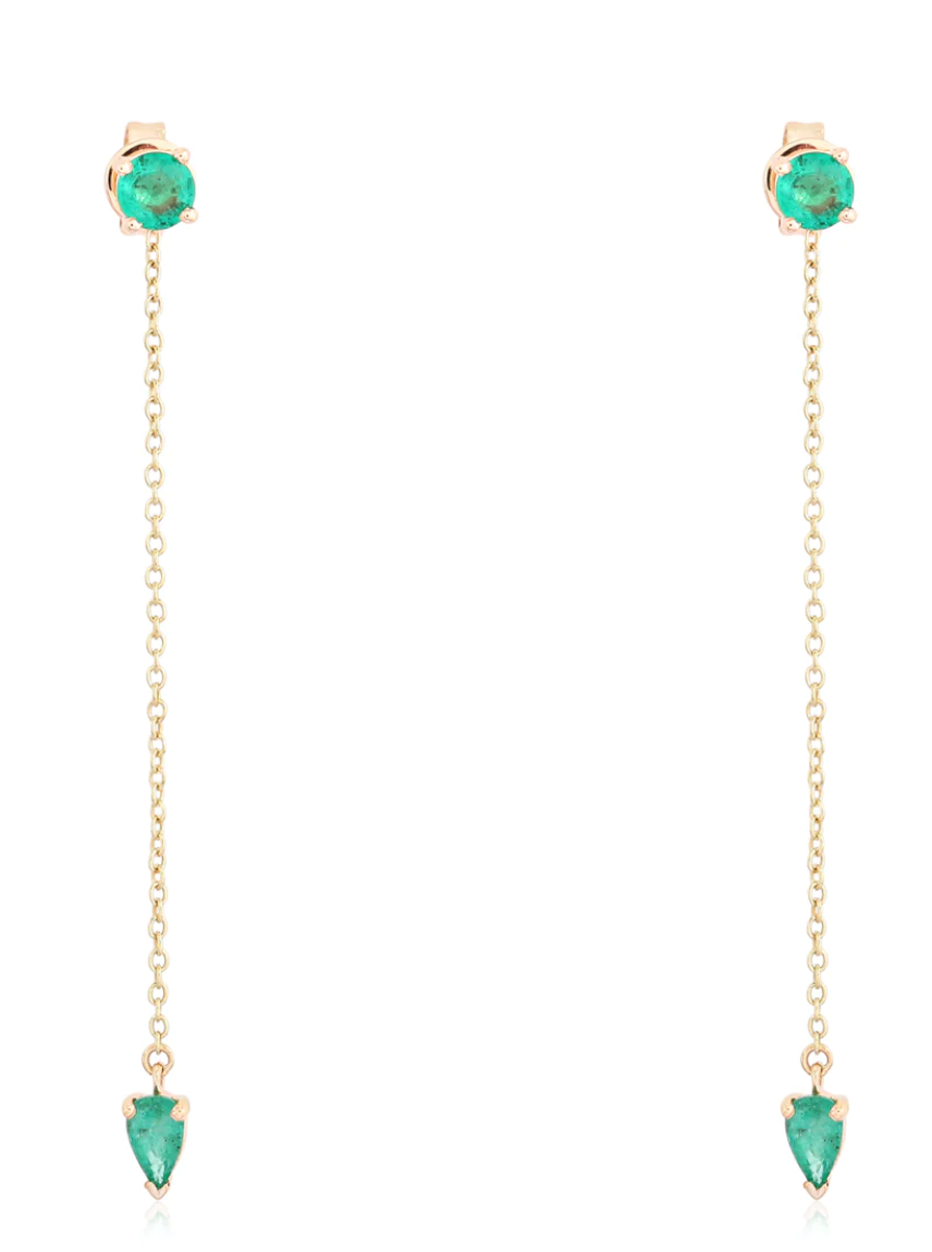 Mondrian | Emerald Drop Earrings