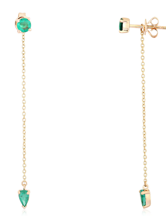 Mondrian | Emerald Drop Earrings