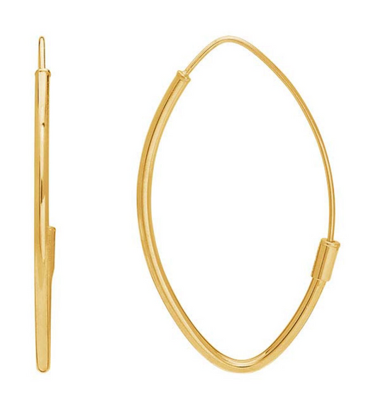 Golden Hour | 14K Yellow Gold Marquise Hoop Earring Medium