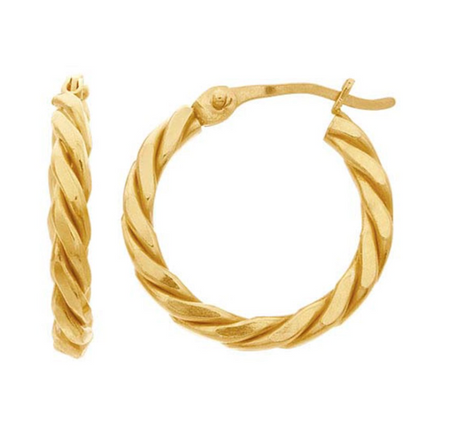 Golden Hour | 14/20 Yellow Gold-Filled Flat Twist Hoop Earrings