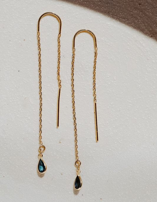 Katherine Stuart | Zaza Blue Sapphire Chain Through Earrings